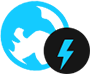  A clipart of the earth and a lightning bolt  